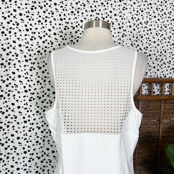 Tuckernuck | Victoria White Active Mesh Plus Size Pleated Active Tennis Dress - Picture 7 of 12